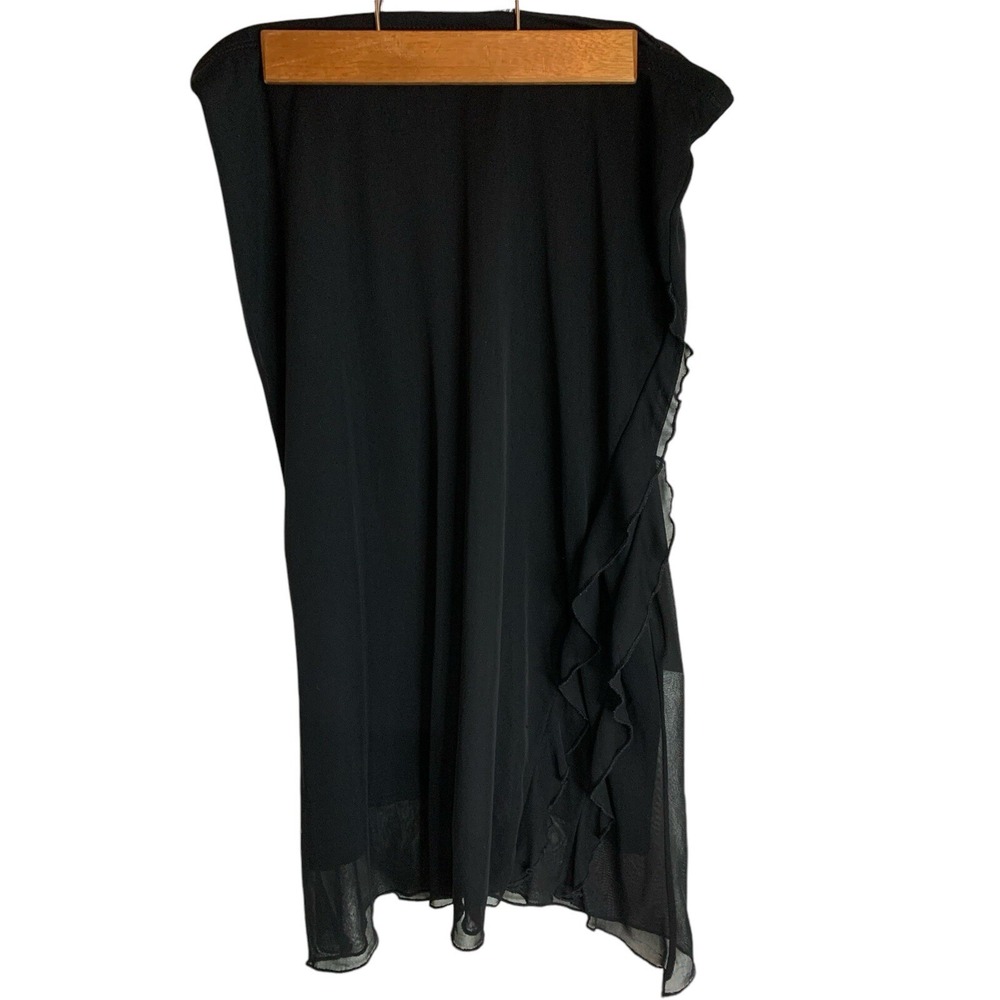 Wet Seal Layered Ruffled‎ Black Mid Length Stretch Skirt Woman's Small